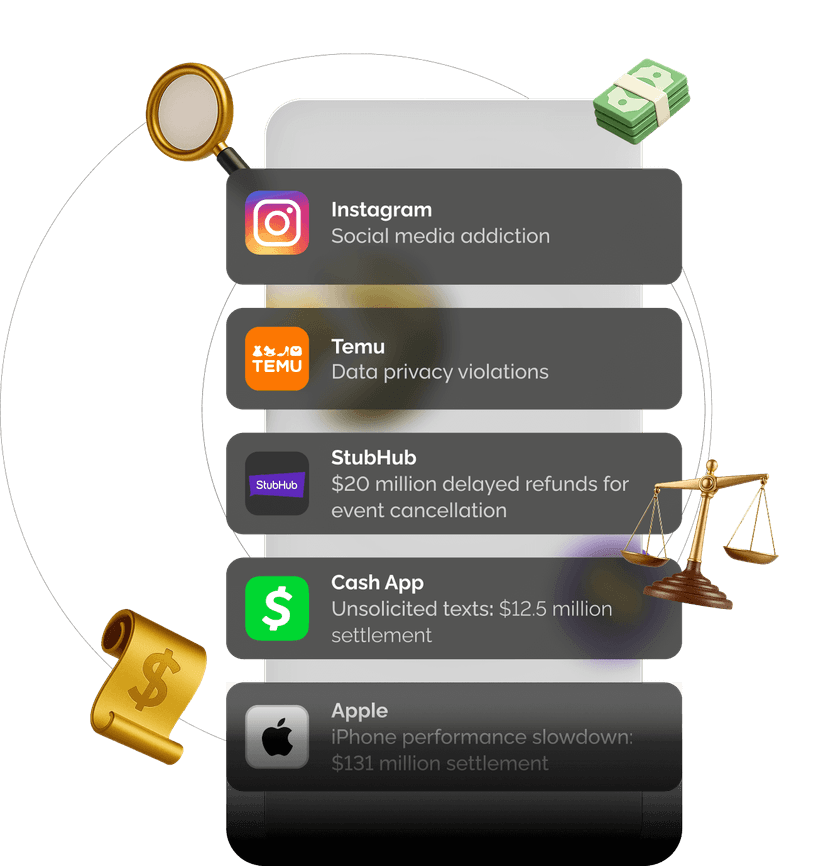 Catch app showing class action settlements you can claim